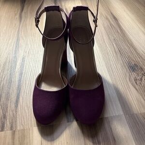 a new day Plum Ankle Strap Heels
